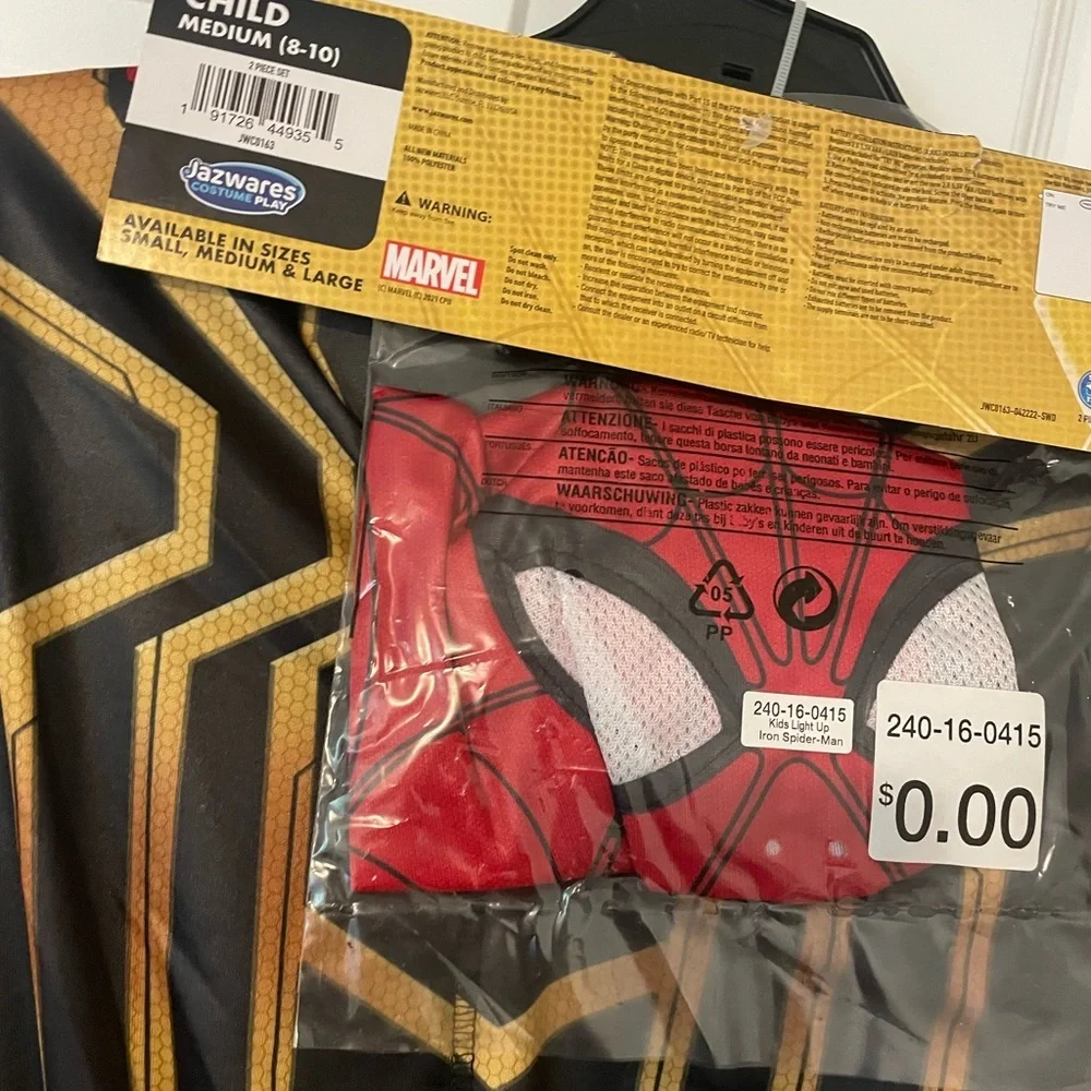 Marvel‎ Spider-man Integrated Suit Muscle chest Light Up costume Size  M - Picture 4 of 5